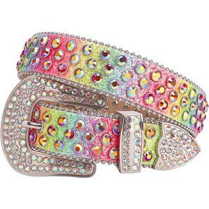 TINIDI Luxury Strap Men Women Rhinestones Belt Western Bling Bling Crystal
